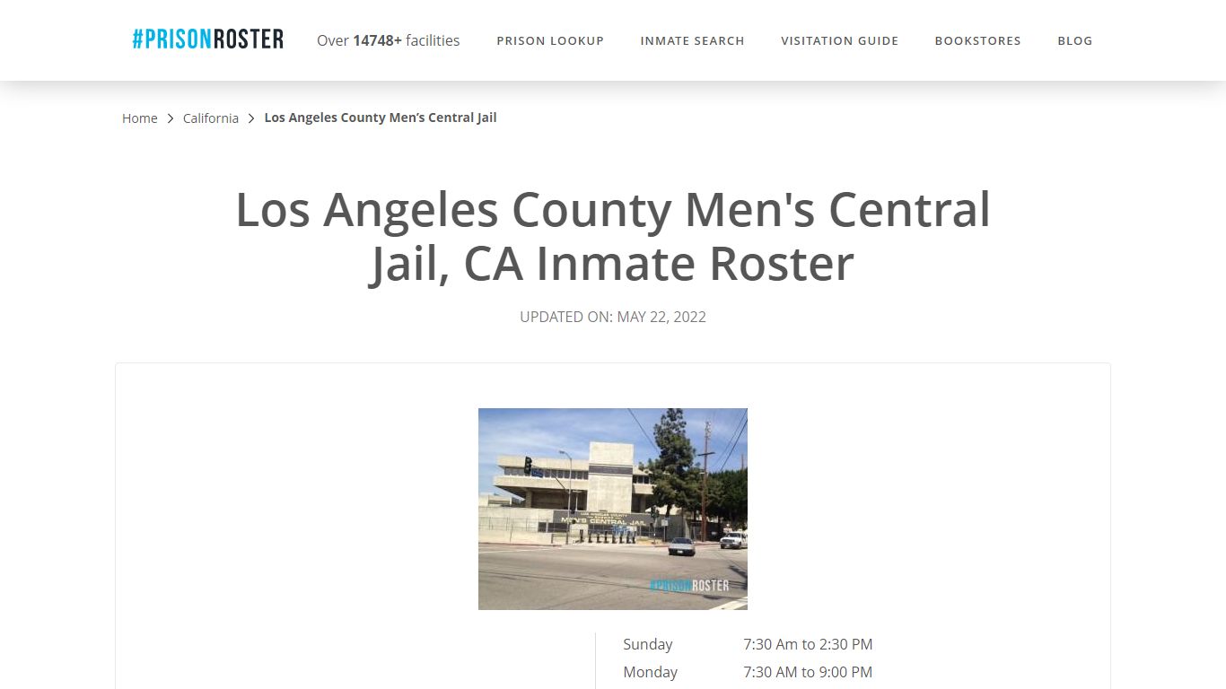 Los Angeles County Men's Central Jail, CA Inmate Roster